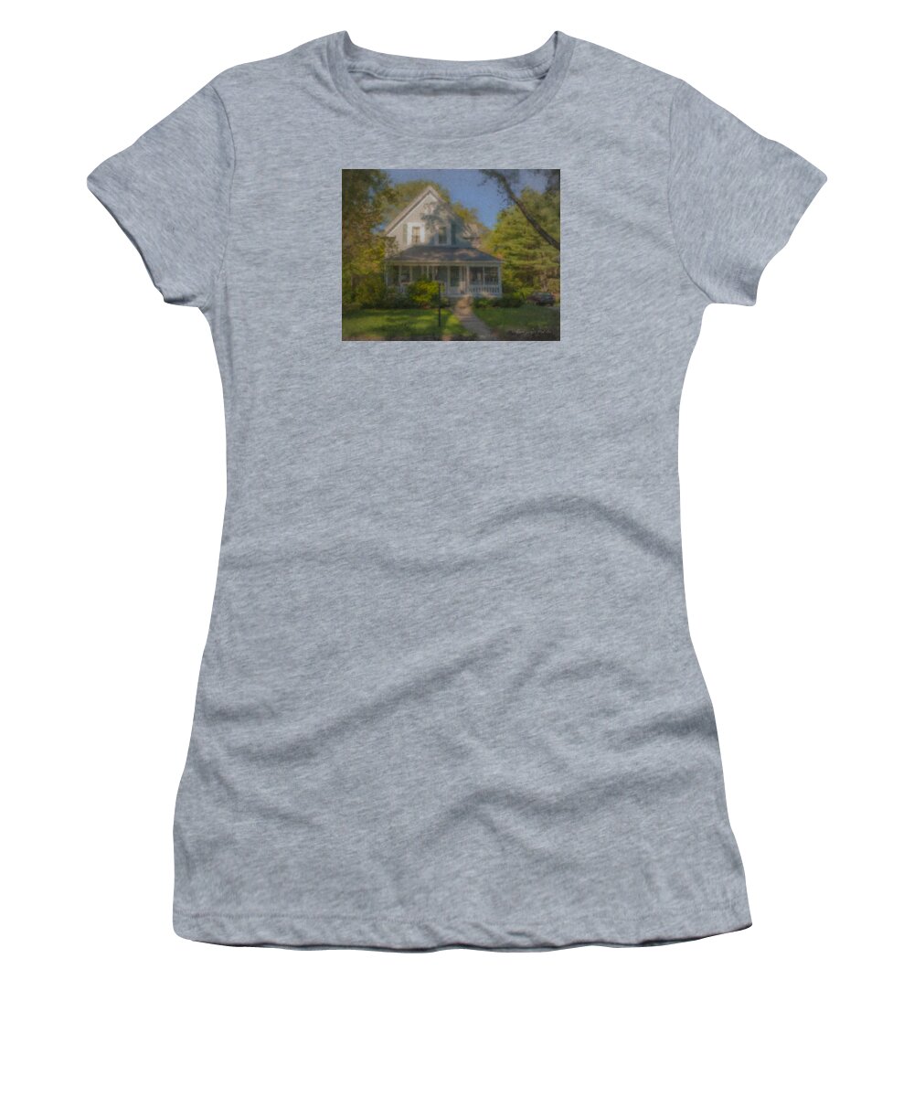 House Women's T-Shirt featuring the painting Wooster Family Home by Bill McEntee