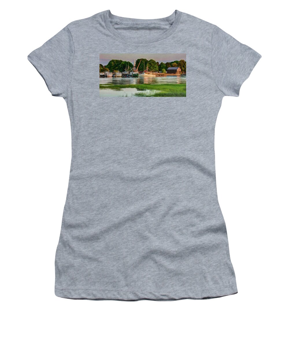 New England Women's T-Shirt featuring the photograph Working Waterfront by David Thompsen