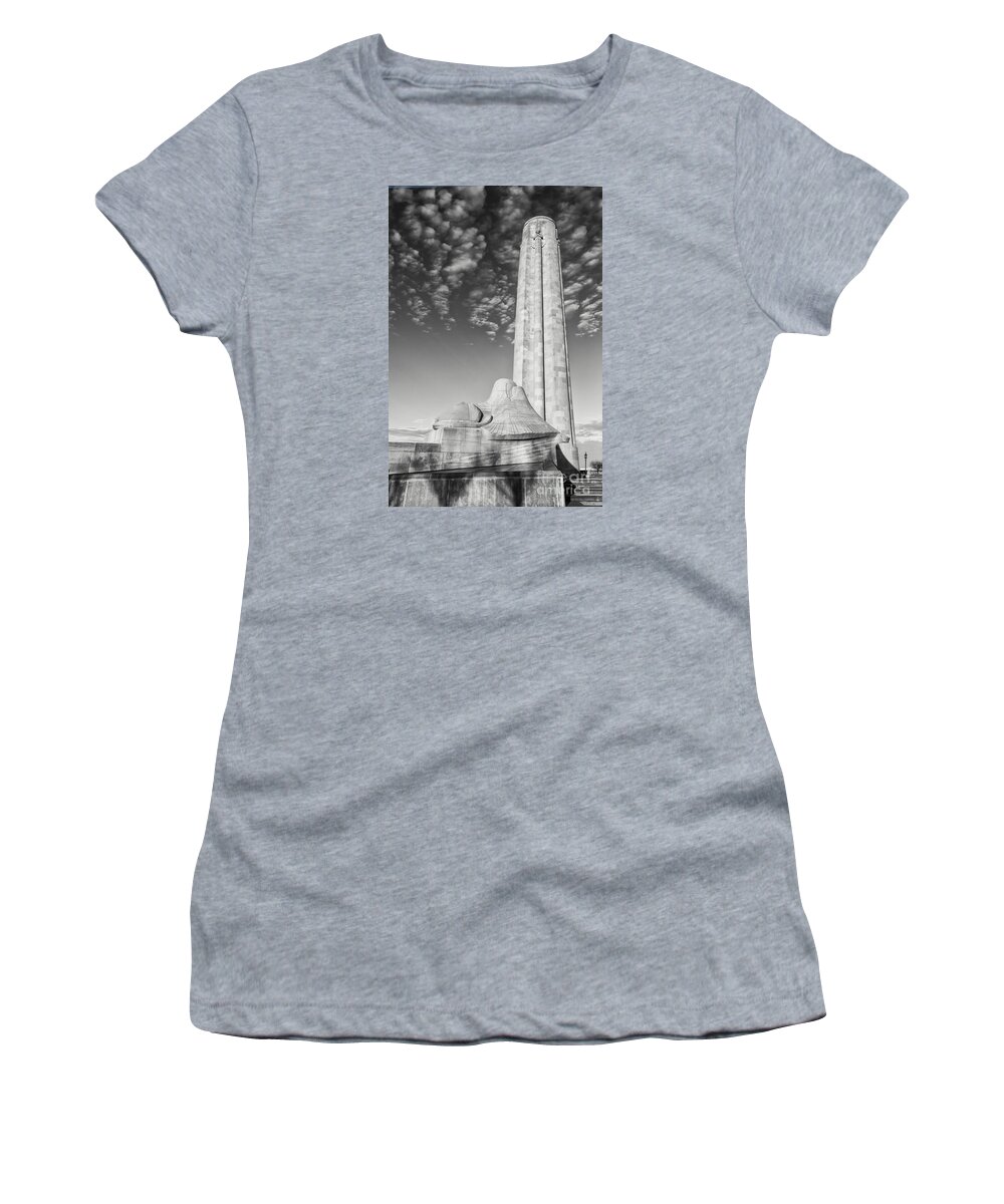 Liberty Memorial Women's T-Shirt featuring the photograph World War I Memorial by Dennis Hedberg