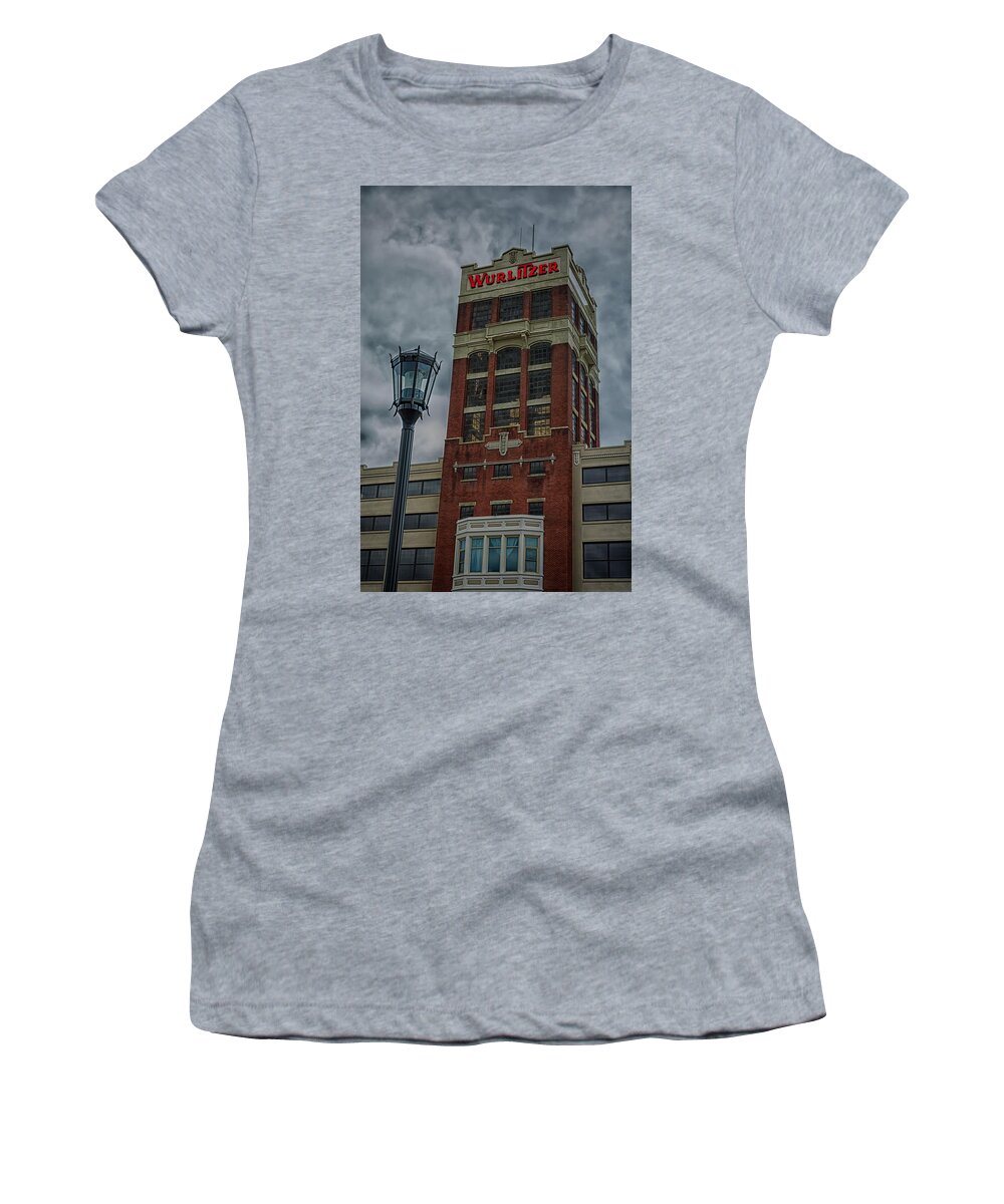 Buildings Women's T-Shirt featuring the photograph Wurlitzer 7454 by Guy Whiteley
