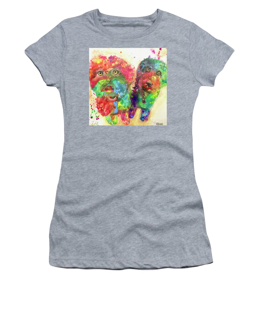 Doodles Women's T-Shirt featuring the painting X2 by Kasha Ritter