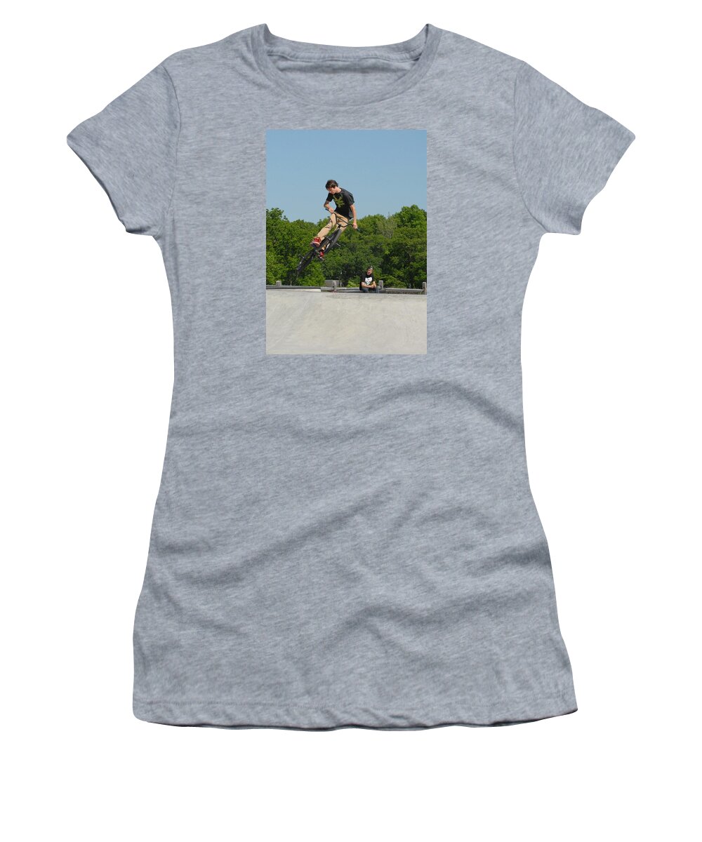 Bmx Women's T-Shirt featuring the photograph Xtreme Biker 314 by Joyce StJames
