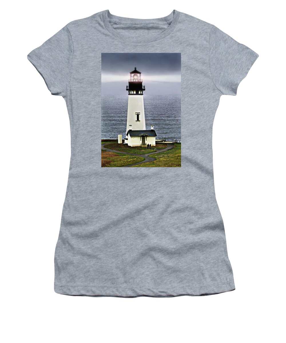Lighthouse Women's T-Shirt featuring the photograph Yaquina Head Lighthouse by John Christopher