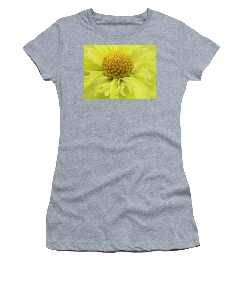 Dahlia Women's T-Shirt featuring the photograph Yellow beauty by Inge Riis McDonald