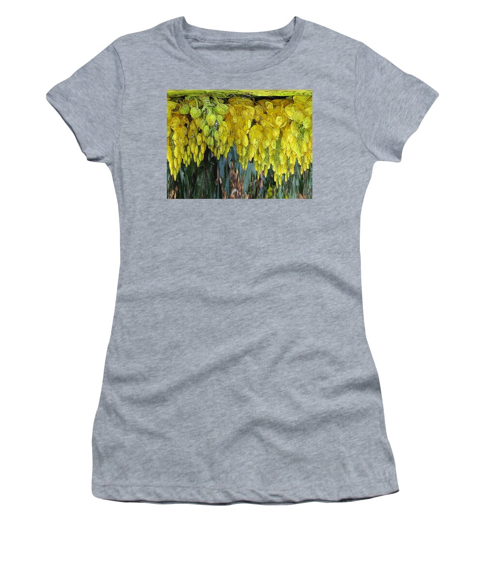Yellow Women's T-Shirt featuring the digital art Yellow Buds by Tim Allen