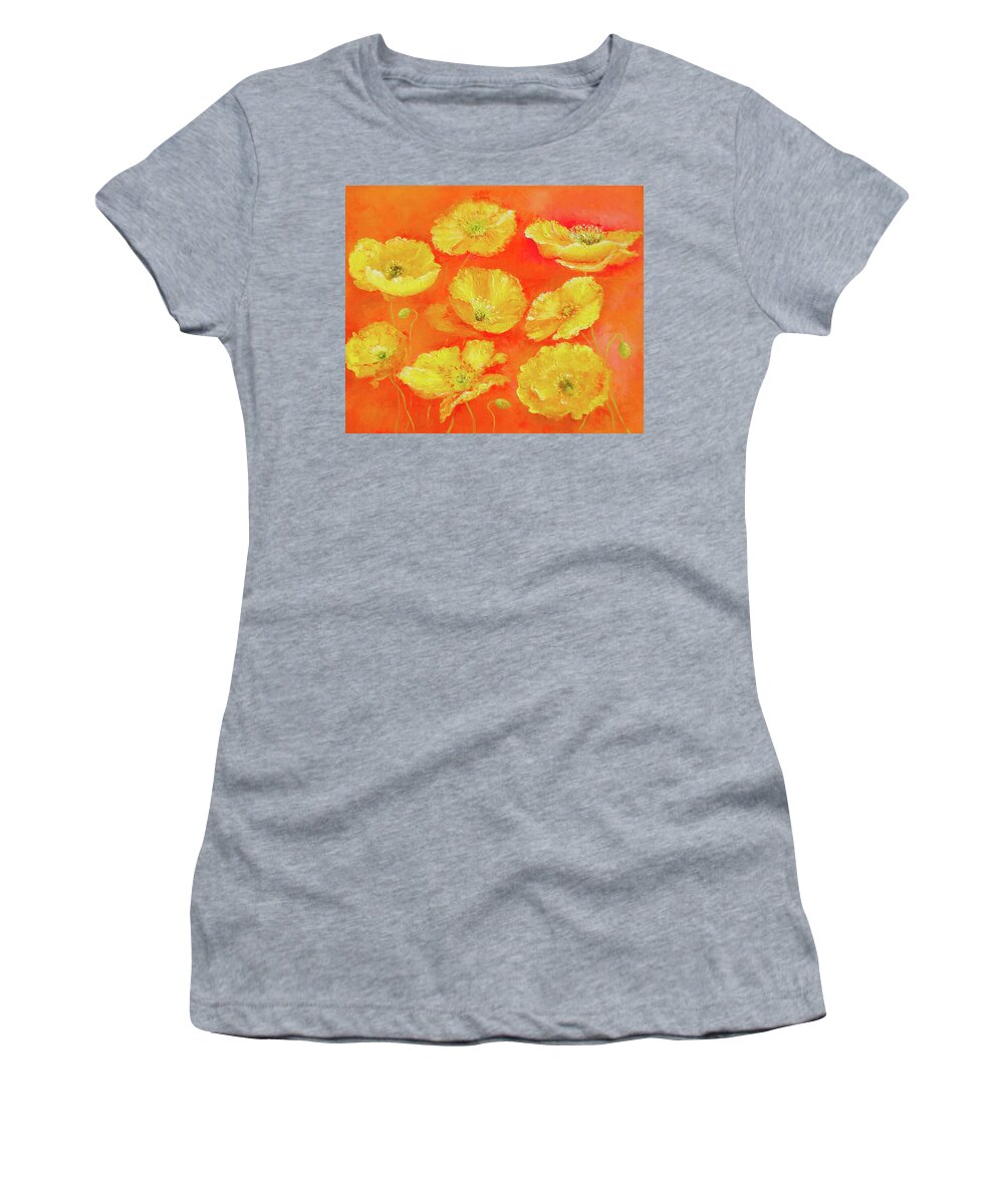 Poppies Women's T-Shirt featuring the painting Yellow Poppies by Jan Matson