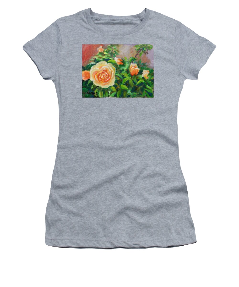 Roses Women's T-Shirt featuring the painting Yellow Roses by William Reed