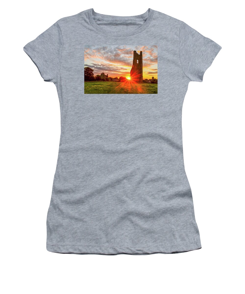 Sunset Women's T-Shirt featuring the photograph Yellow Steeple Star by Joe Ormonde