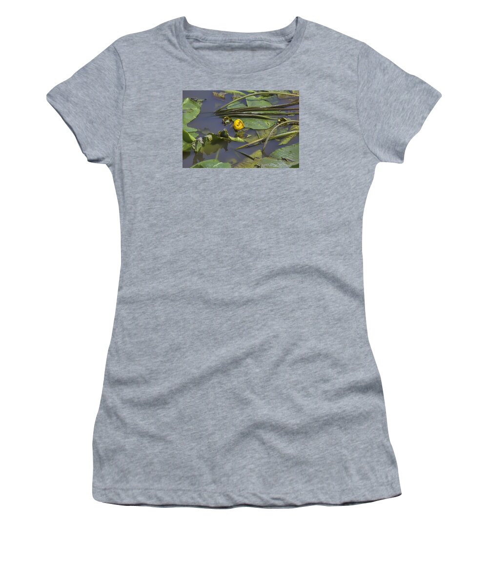 Water-lilly Women's T-Shirt featuring the photograph Yellow waterlilly 2015 by Leif Sohlman