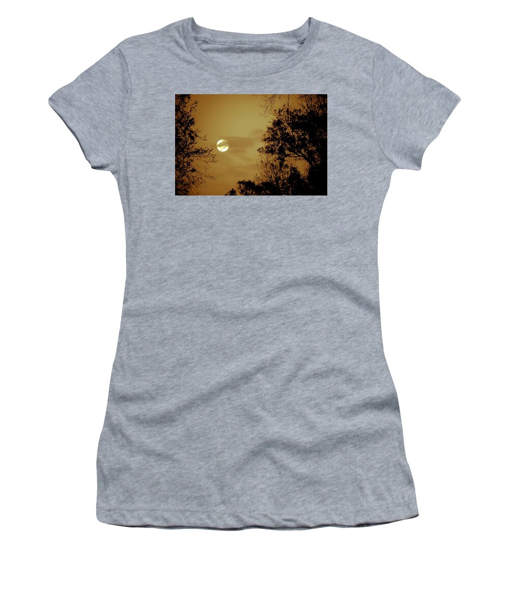 Moon Women's T-Shirt featuring the photograph Yesteryears Moon by DigiArt Diaries by Vicky B Fuller