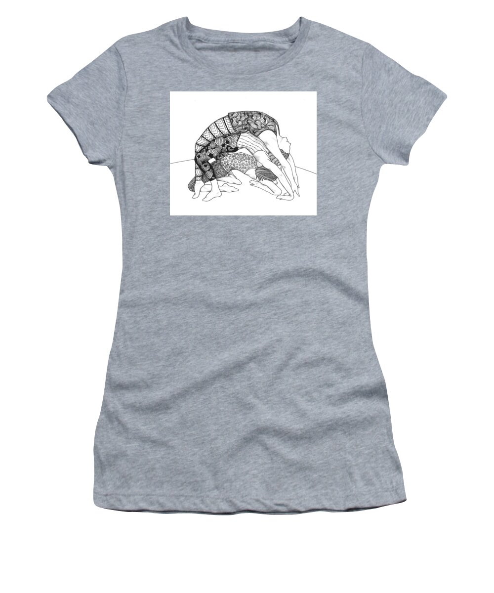 Yoga Women's T-Shirt featuring the drawing Yoga Sandwich by Jan Steinle