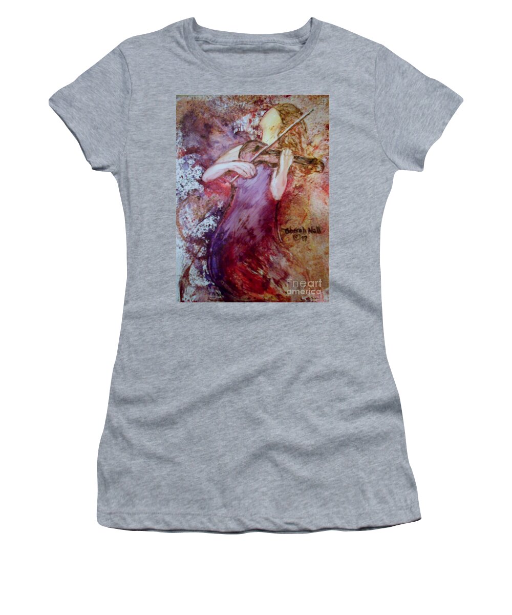 Violin Women's T-Shirt featuring the painting You Are My Hallelujah by Deborah Nell