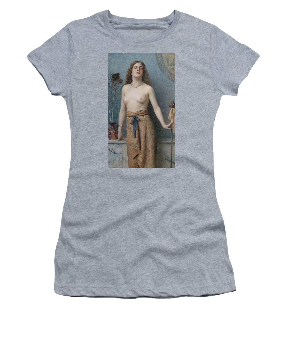 19th Century Art Women's T-Shirt featuring the painting Young Bacchante by Max Nonnenbruch