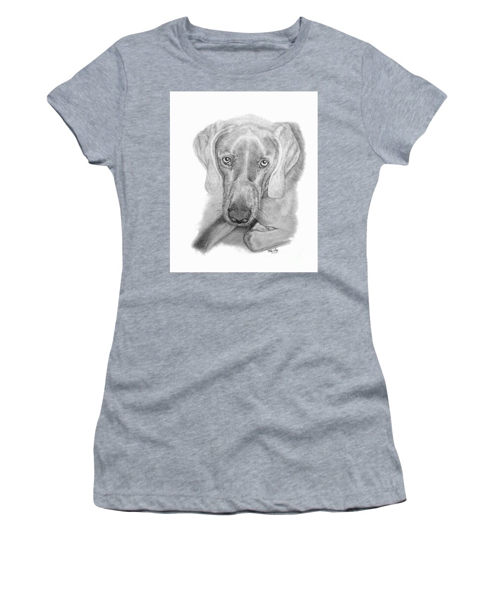 Dog Women's T-Shirt featuring the drawing ZEB by Mike Ivey