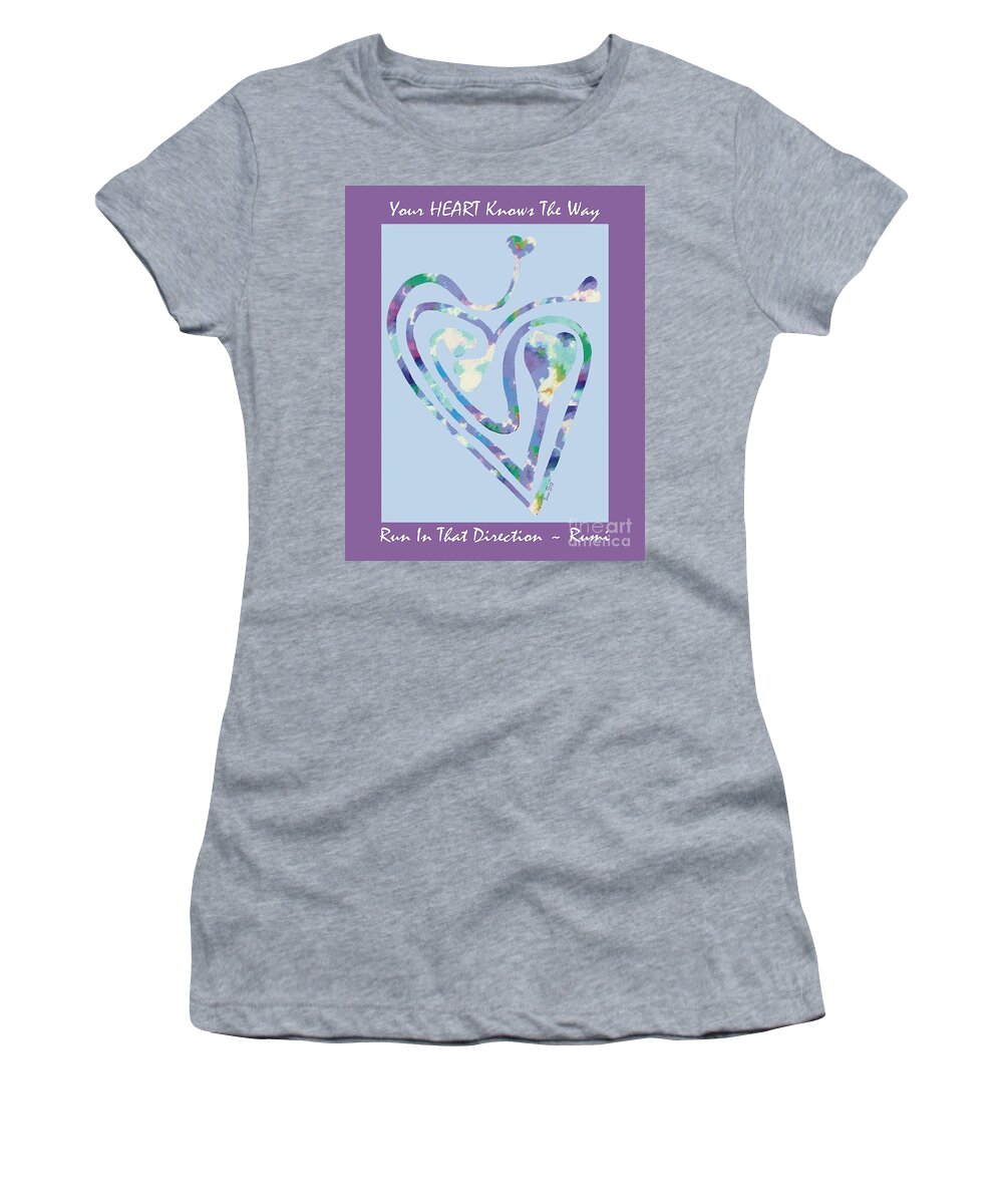 Heart Women's T-Shirt featuring the photograph Zen Heart Labyrinth Pastel Painting by Mars Besso