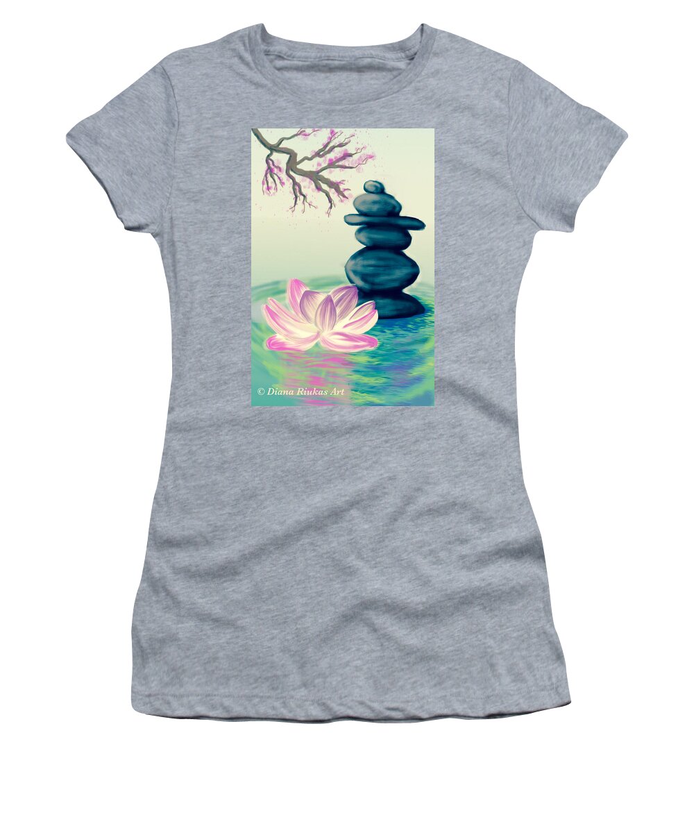 Zen Women's T-Shirt featuring the digital art Zen Pool -Tan by Serenity Studio Art