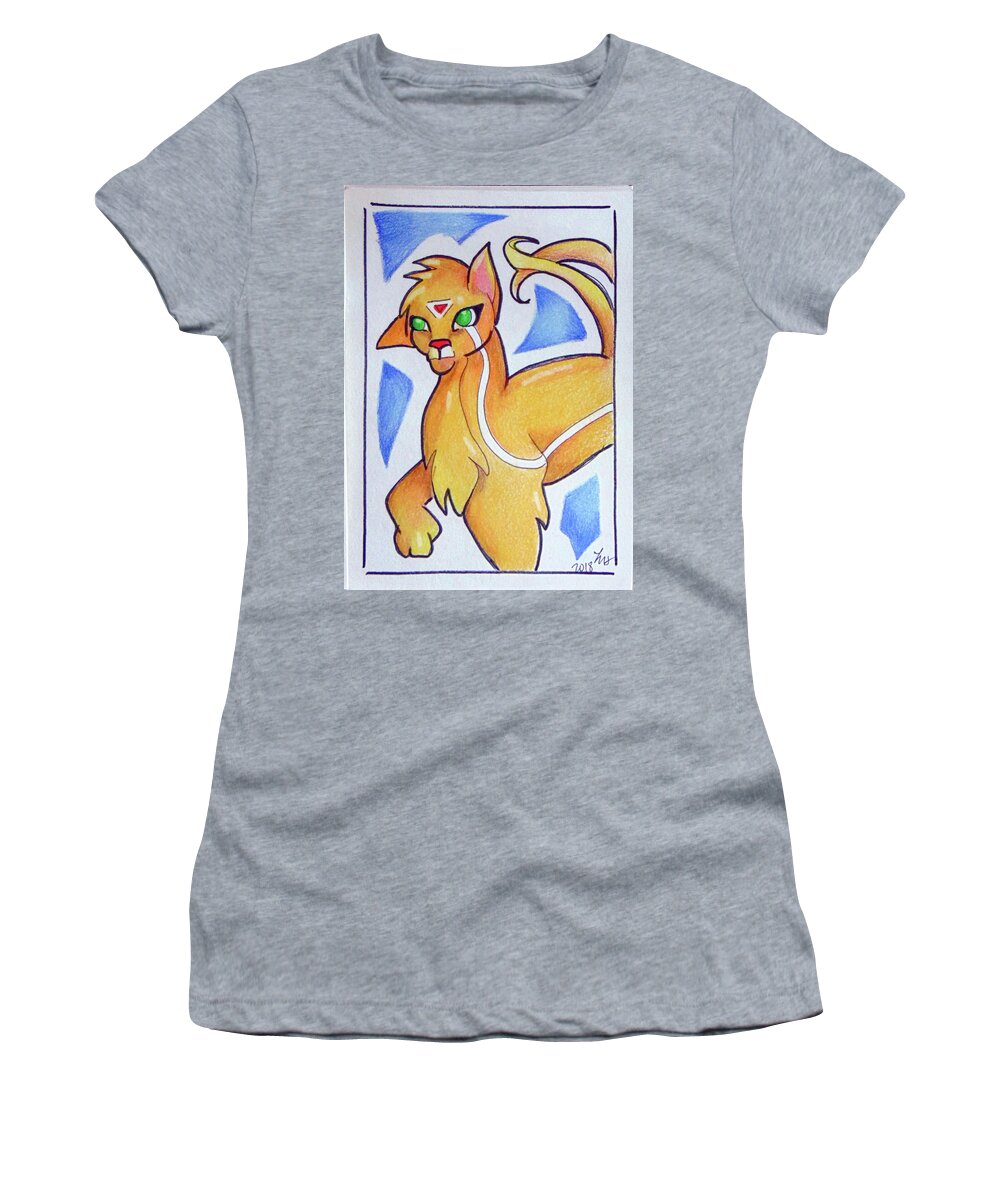 Art Women's T-Shirt featuring the drawing Zouyu by Loretta Nash