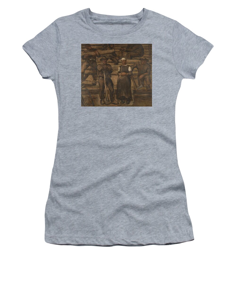 Nature Women's T-Shirt featuring the painting Albin Egger-Lienz 1868 - 1926 THE AGES OF LIFE #1 by Albin Egger-Lienz