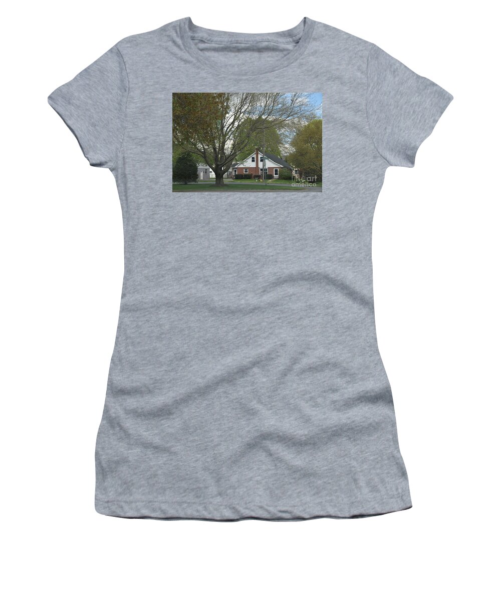 Amish Women's T-Shirt featuring the photograph An Amish Home #1 by Christine Clark