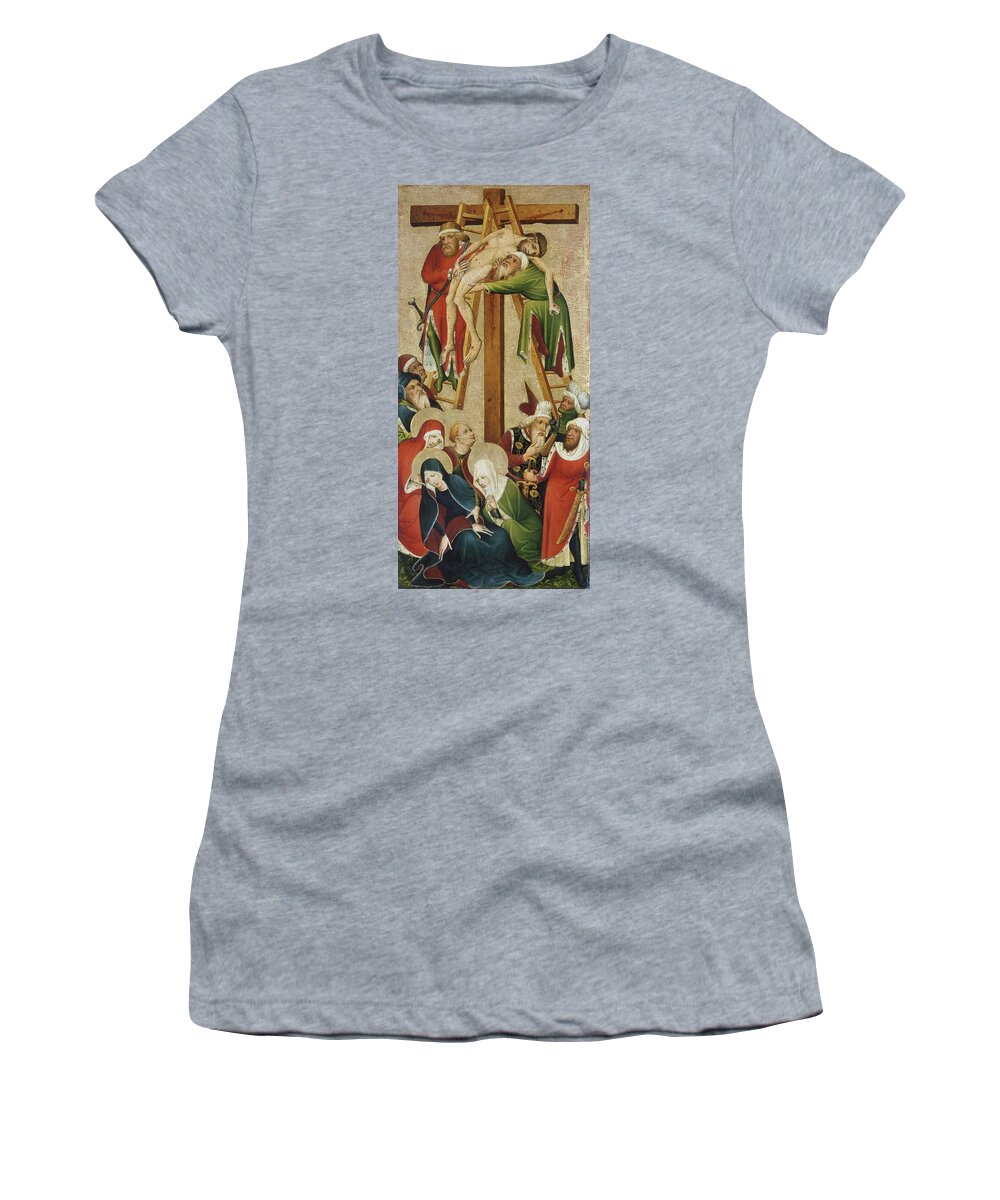 Ca. 1420 Anonymous German Artist Active In The Middle Rhine Area Women's T-Shirt featuring the painting ca. 1420 Anonymous German artist active in the Middle Rhine area -Active in the Middle Rhine area... #1 by Anonymous German artist active in the Middle Rhine area -fl c 1420-