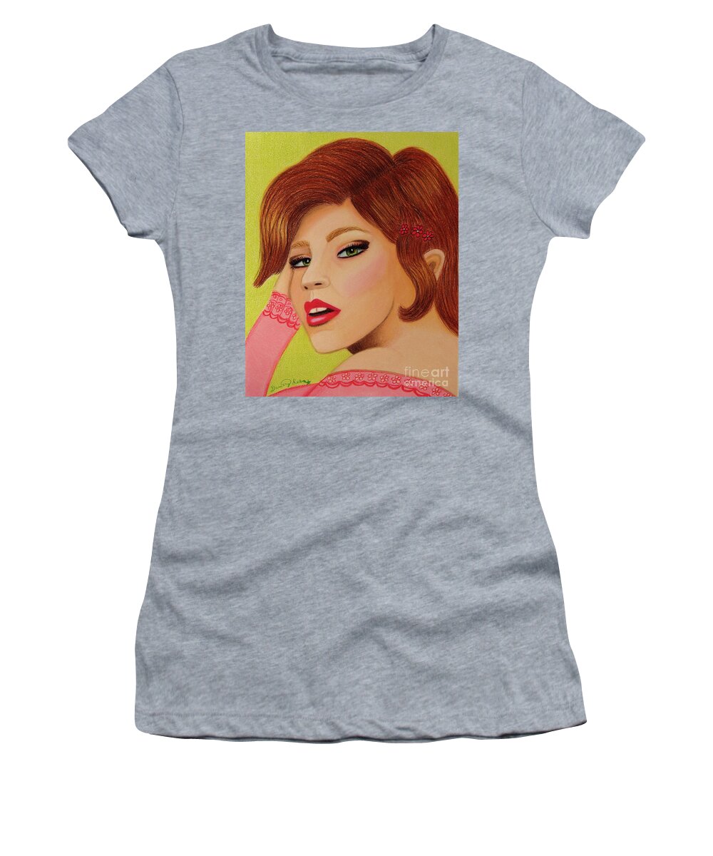 Fine Art Women's T-Shirt featuring the drawing Chelsea #1 by Dorothy Lee