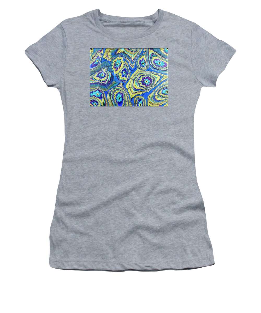 Poured Acrylics Women's T-Shirt featuring the painting Mutliverse Web by Lucy Arnold