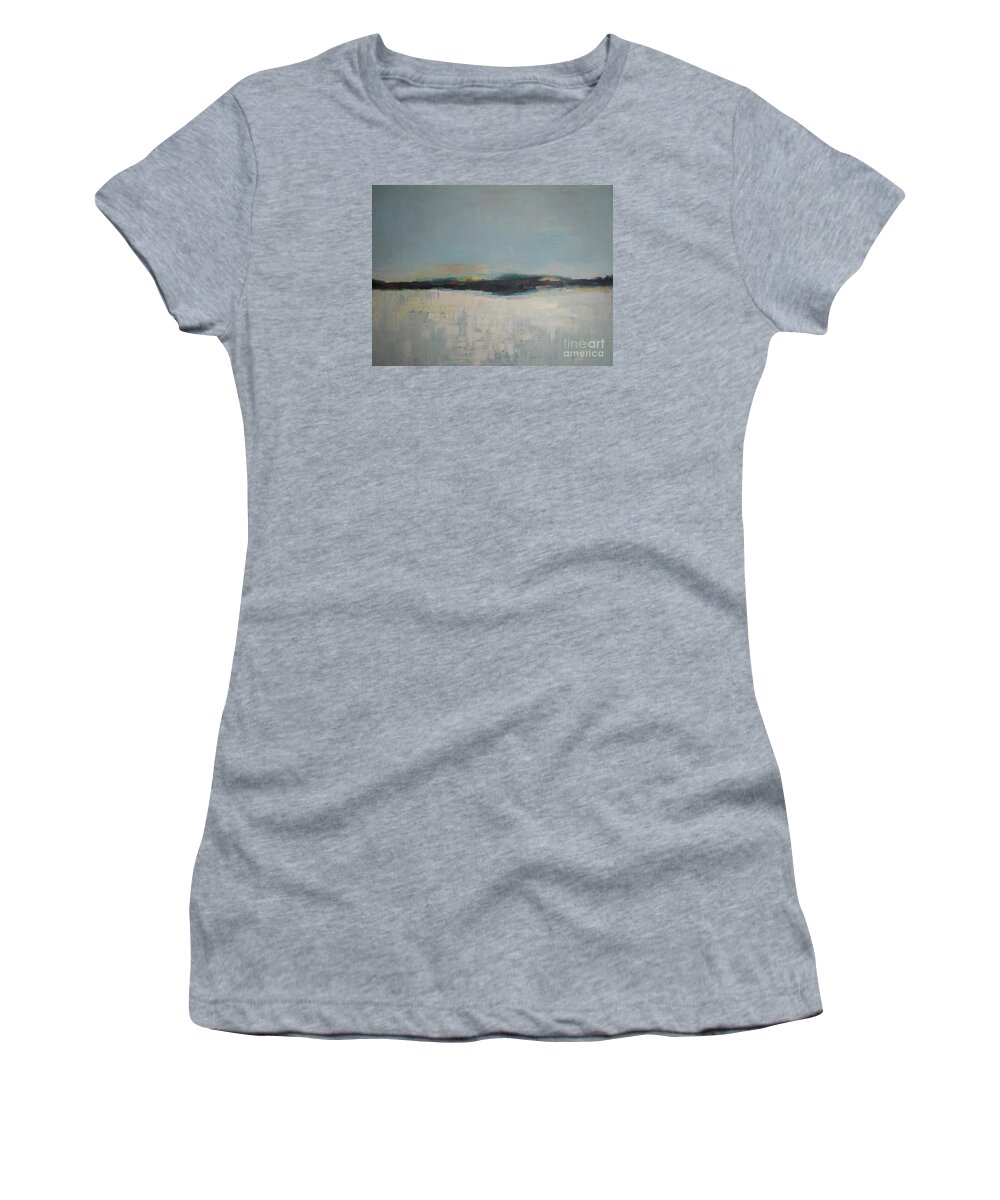 Abstract Landscape Women's T-Shirt featuring the painting Frozen Lake #1 by Vesna Antic