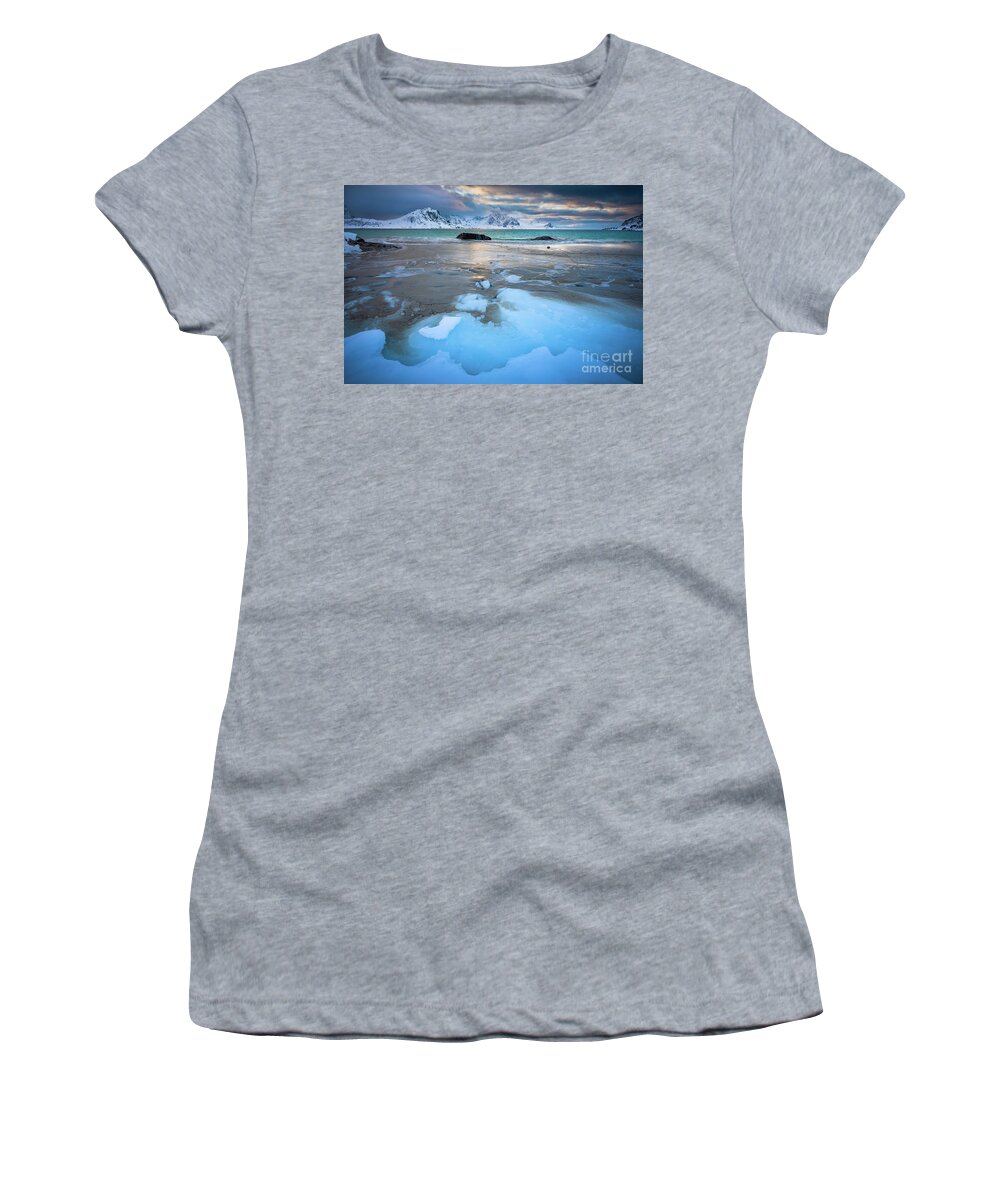 Europe Women's T-Shirt featuring the photograph Haukland Ice #1 by Inge Johnsson