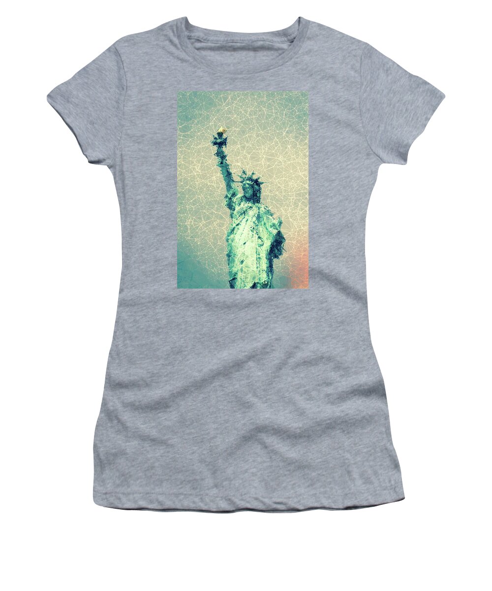 Lady Liberty Women's T-Shirt featuring the digital art Lady Liberty #1 by Prince Andre Faubert