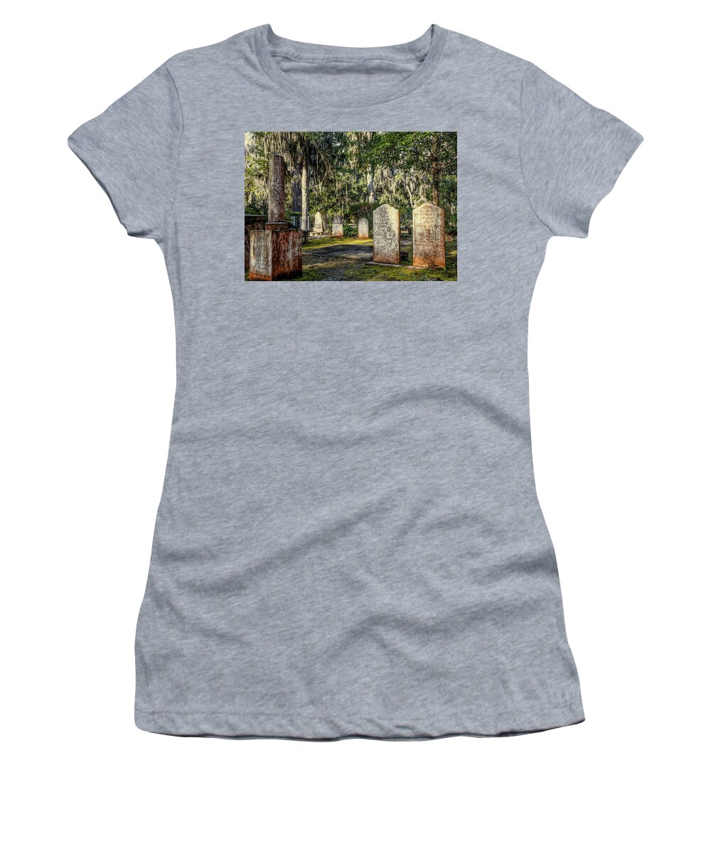 Burial Women's T-Shirt featuring the photograph Nineteenth Century Tombstones #2 by Darryl Brooks