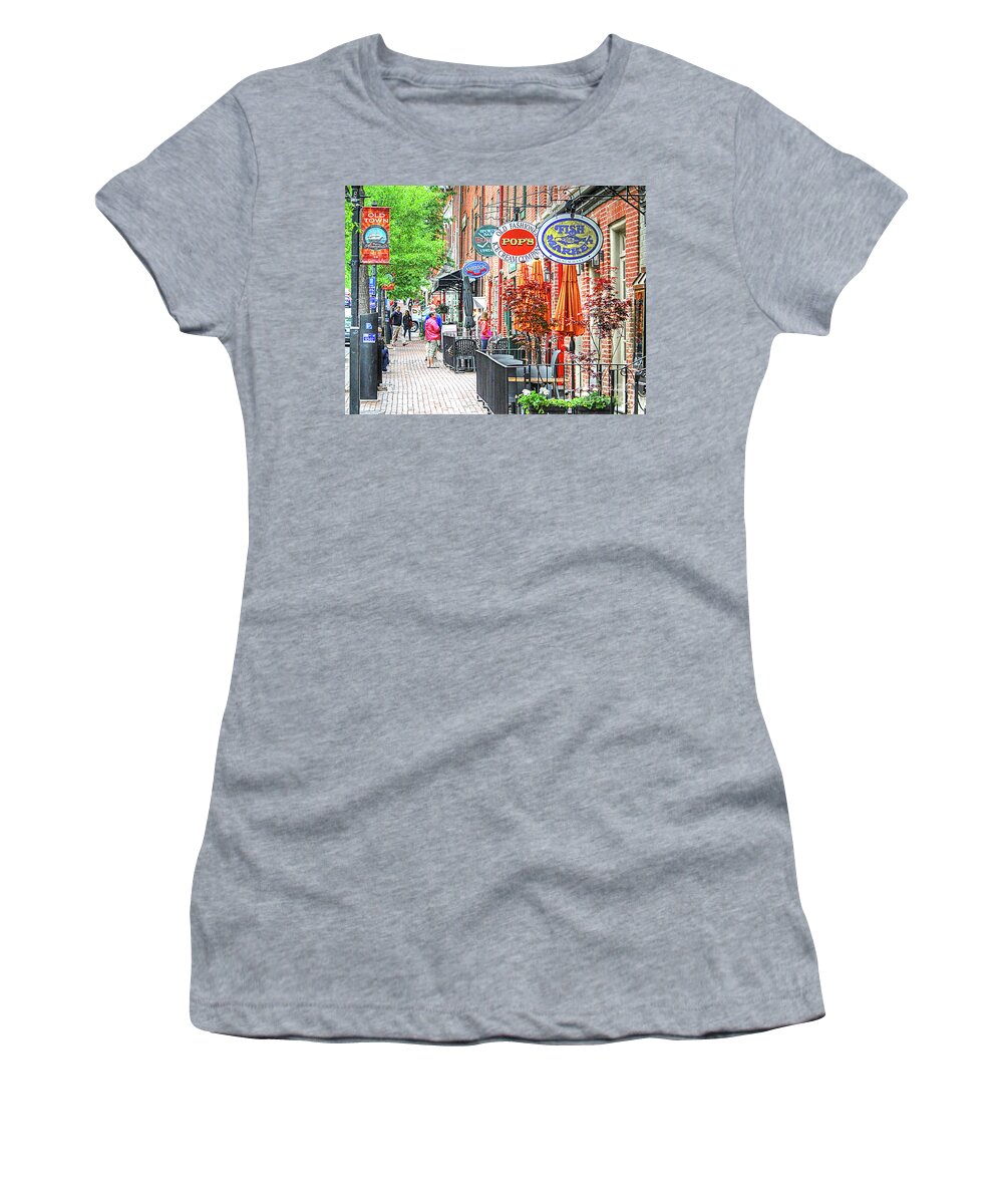 Fish Market Women's T-Shirt featuring the photograph Old Town Alexandria - King Street by Dave Lynch