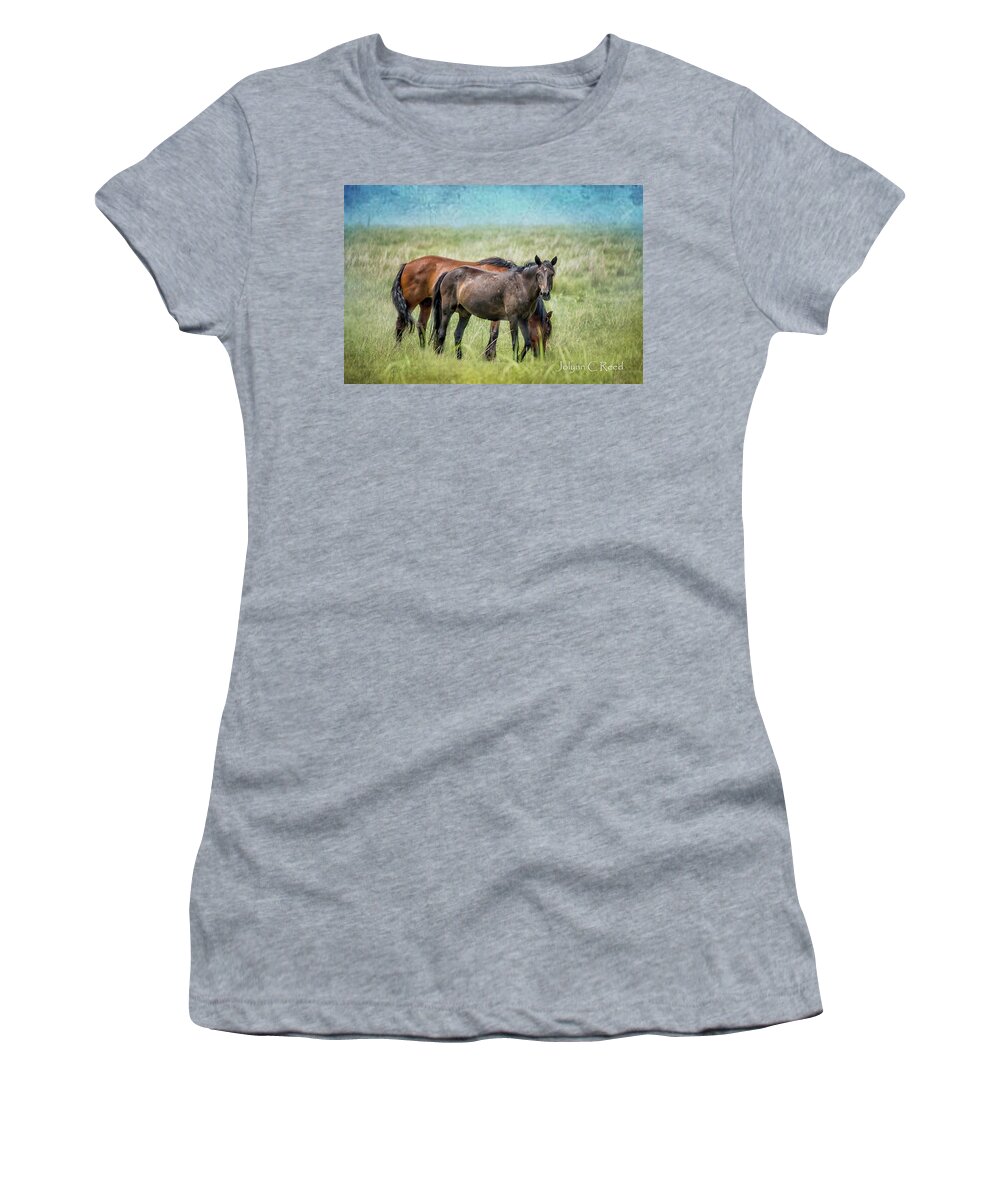  Women's T-Shirt featuring the photograph Osage Horses #2 by Jolynn Reed