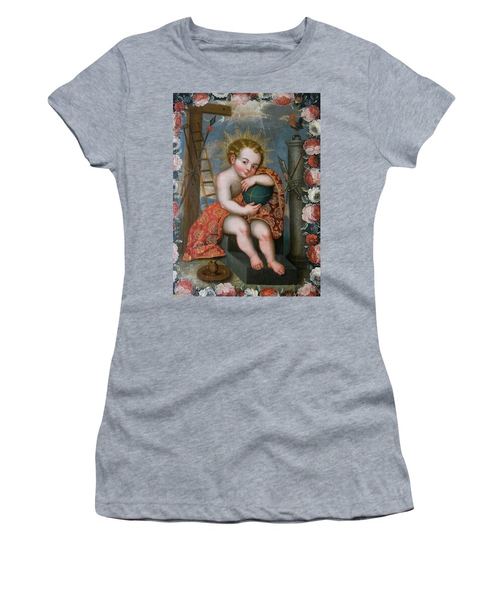 Art Women's T-Shirt featuring the painting Peru. Cusco city. The Archbishop Palace. Paintings of Cuzco School. by Album