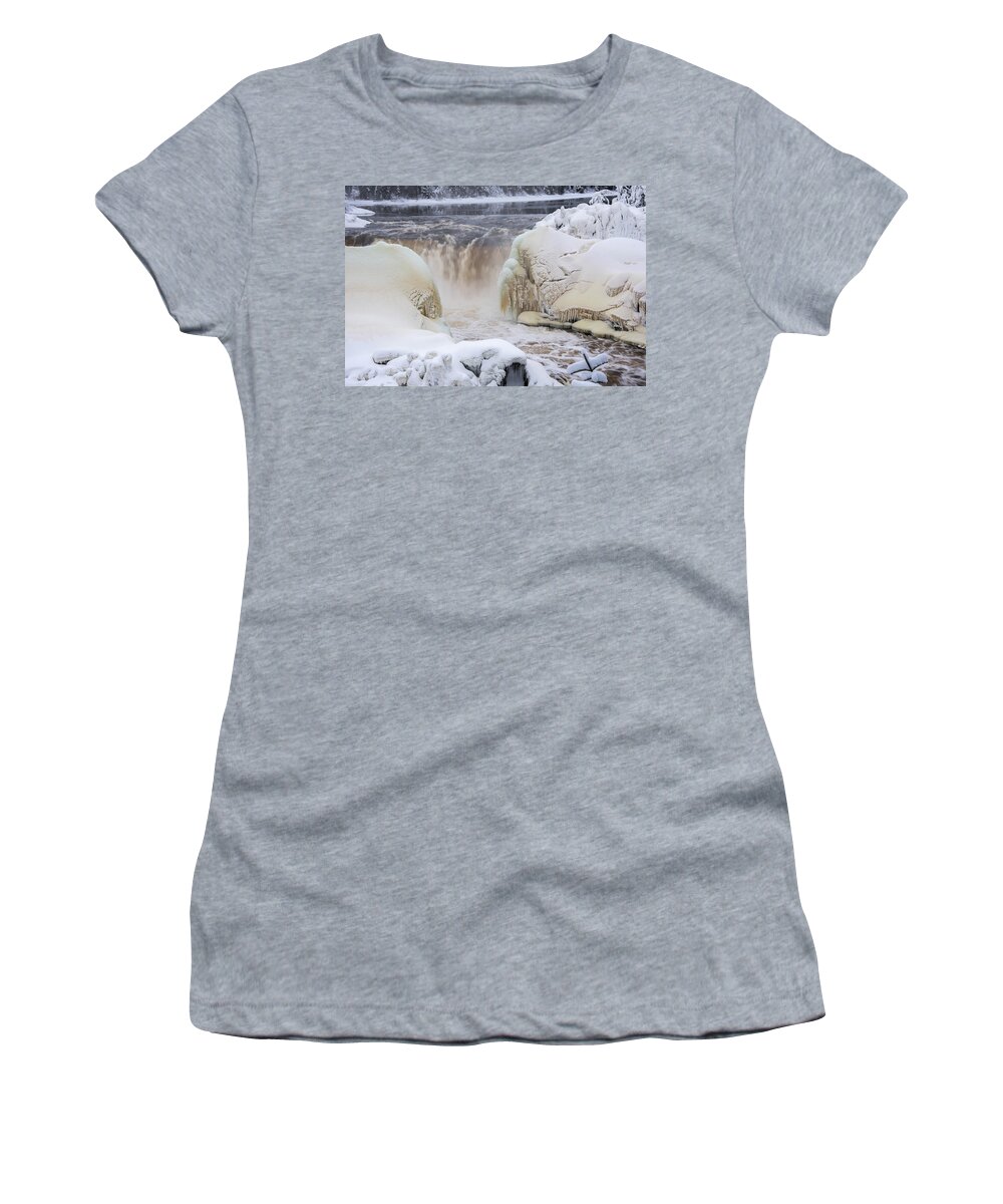 Canada Women's T-Shirt featuring the photograph Pisew Falls #1 by Minnie Gallman