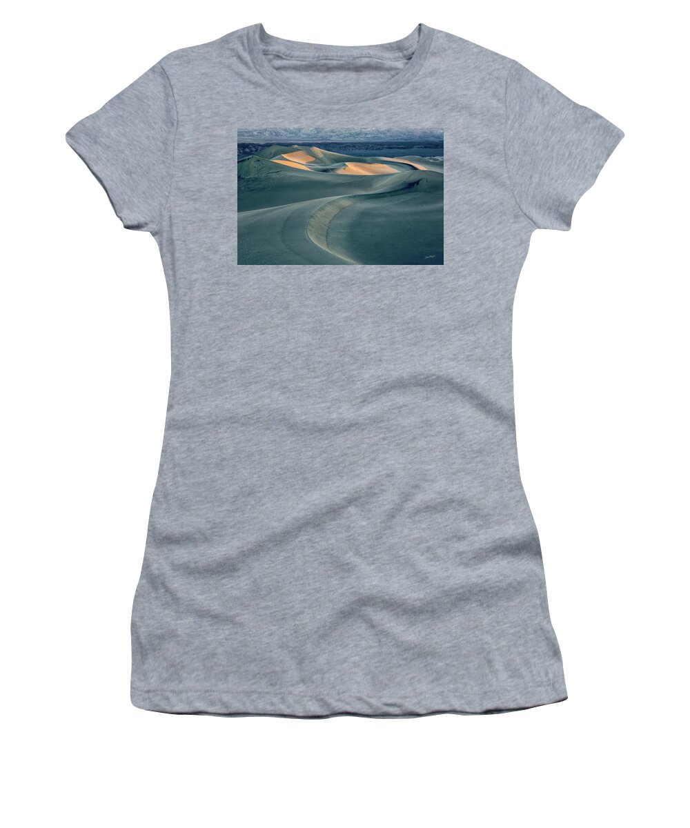 Mesquite Flat Women's T-Shirt featuring the photograph Sand Dunes Sunrise by Jurgen Lorenzen