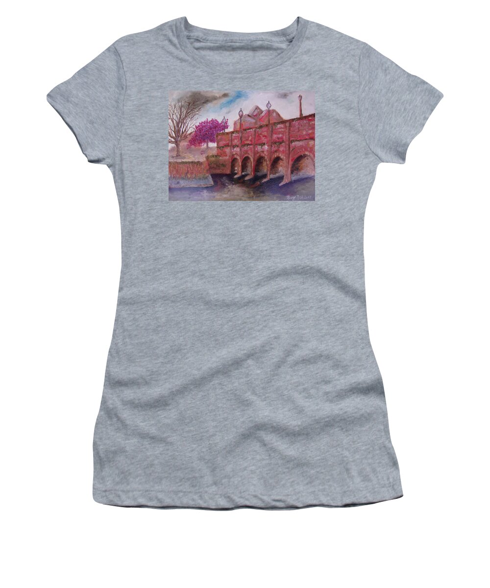 Stratford Upon Avon Women's T-Shirt featuring the painting Stratford upon Avon by Roxy Rich