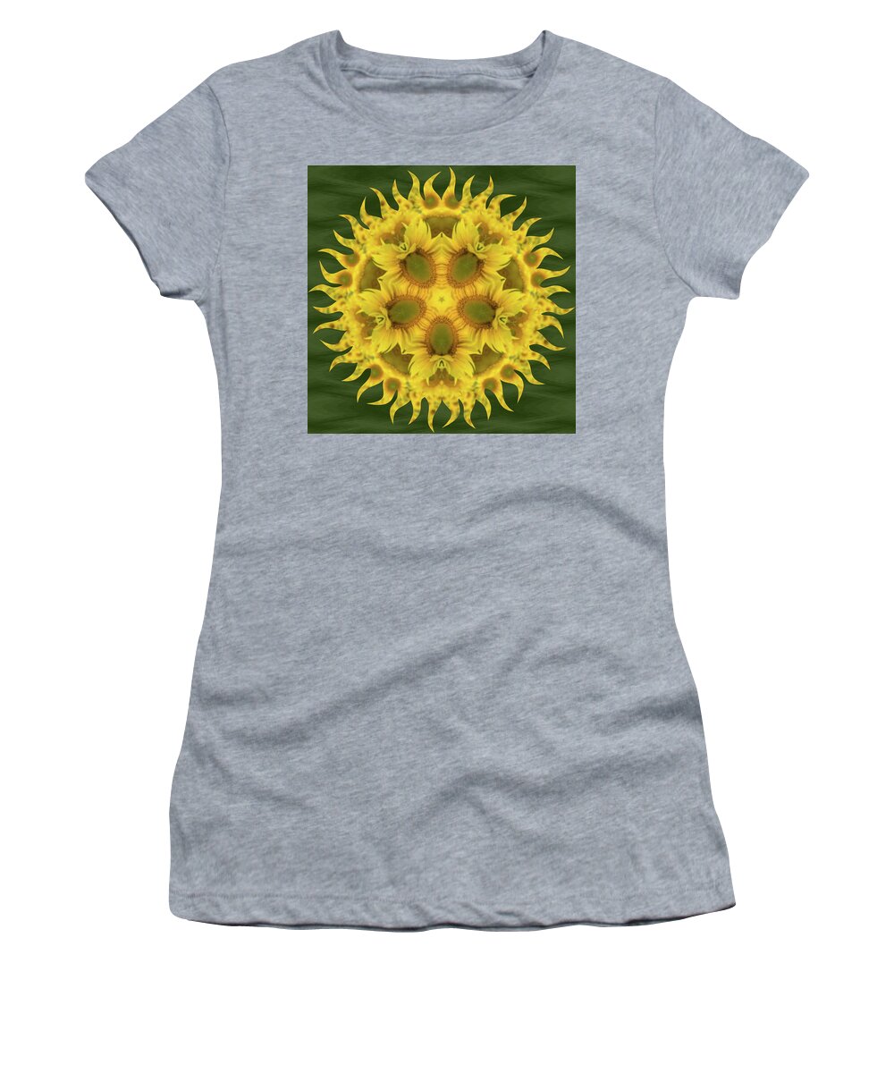 Kaleidoscope Women's T-Shirt featuring the photograph Sunflower #2 by Minnie Gallman