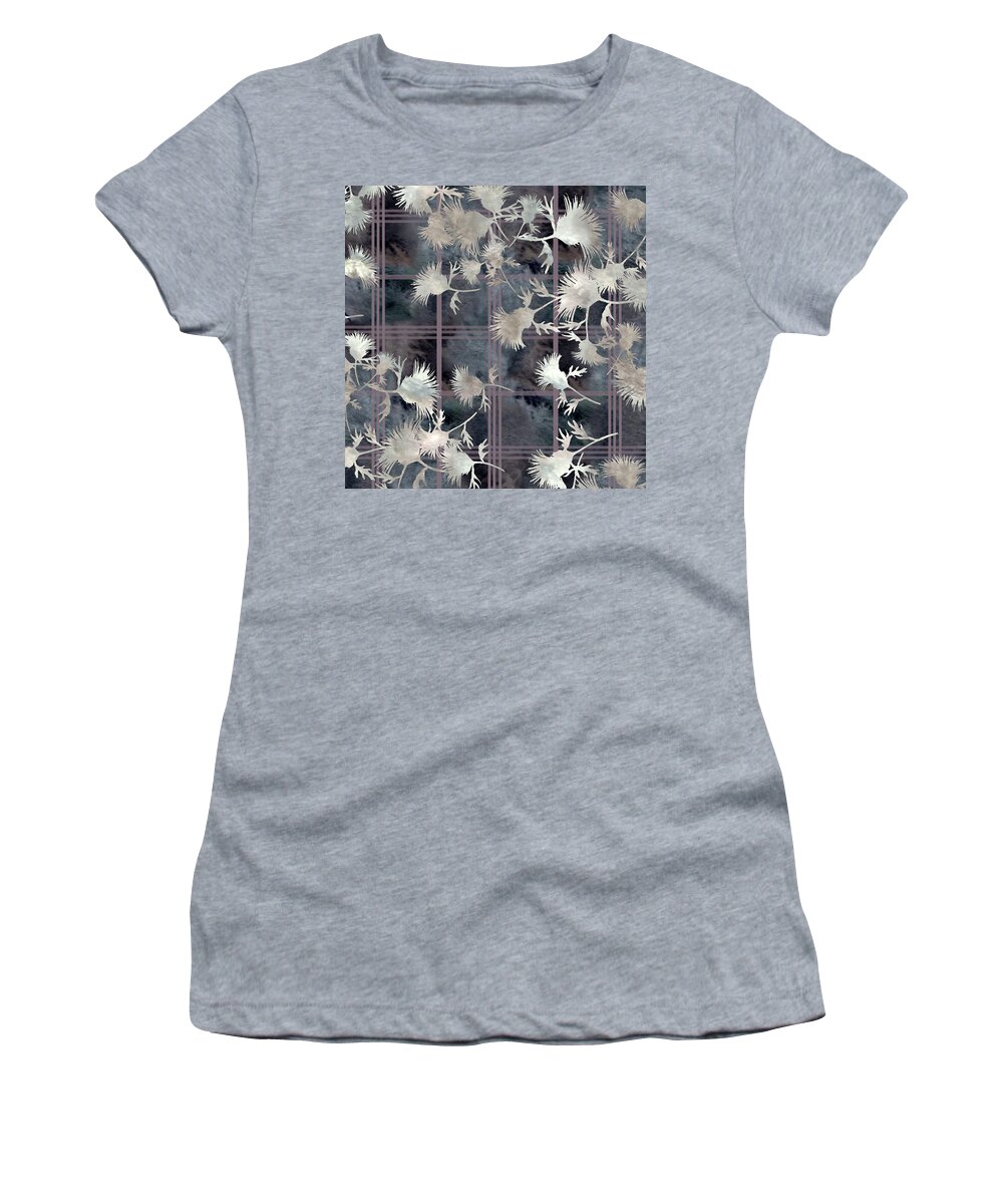 Thistle Women's T-Shirt featuring the digital art Thistle Plaid by Sand And Chi