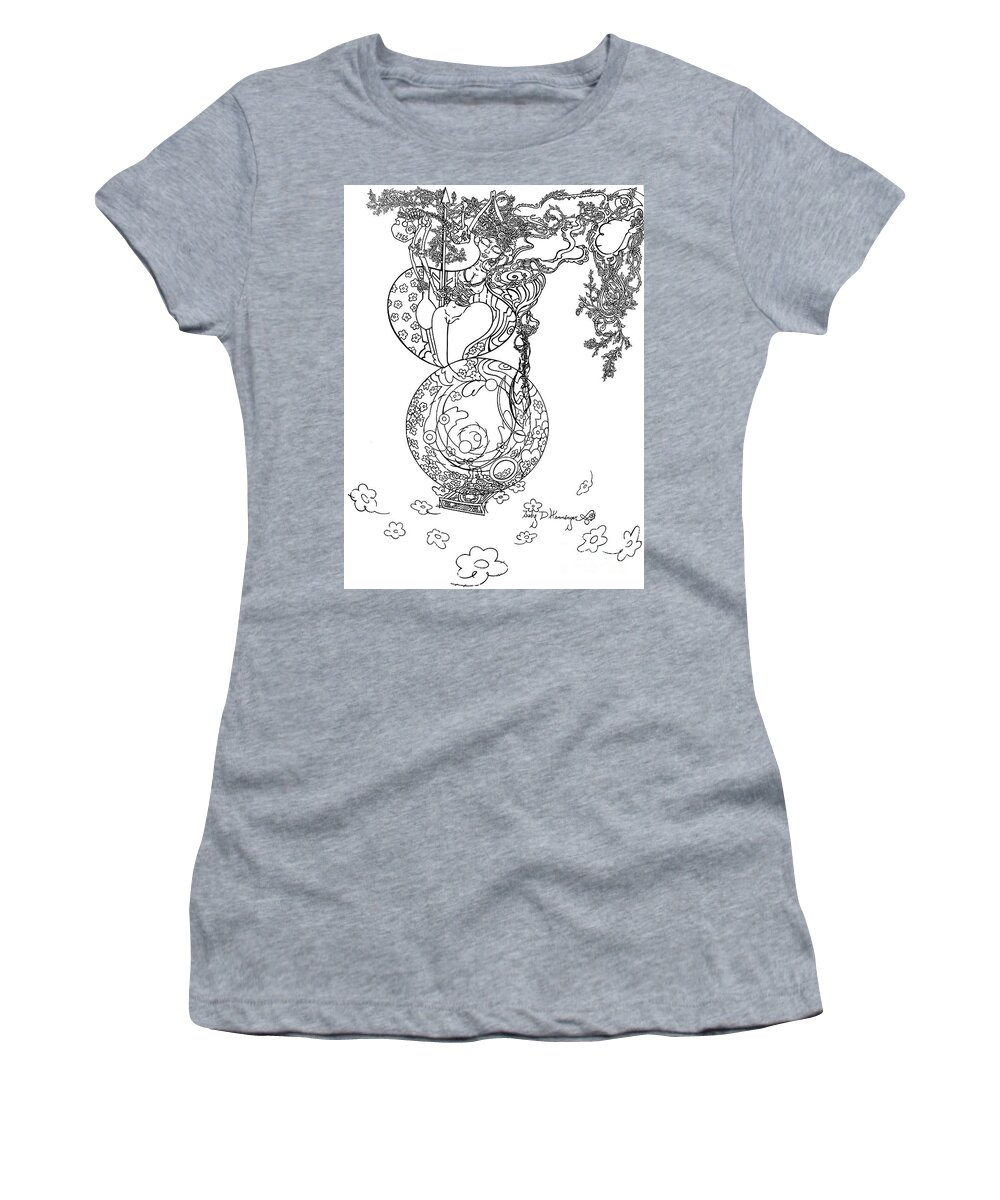  Women's T-Shirt featuring the drawing Untitled #1 by Judy Henninger