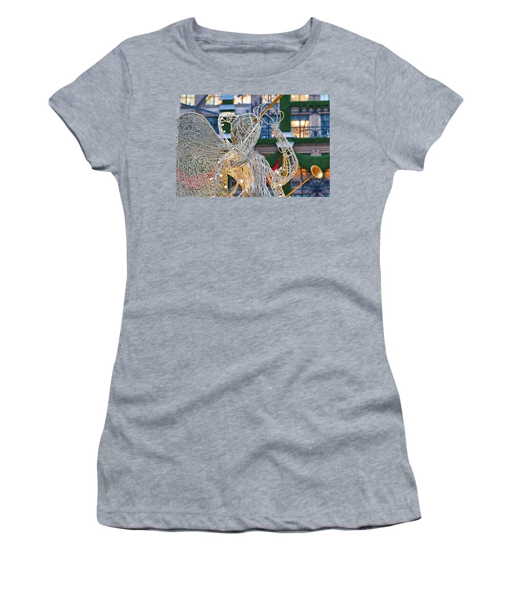 Estock Women's T-Shirt featuring the digital art Ornaments, Rockefeller Center Nyc #13 by Lumiere