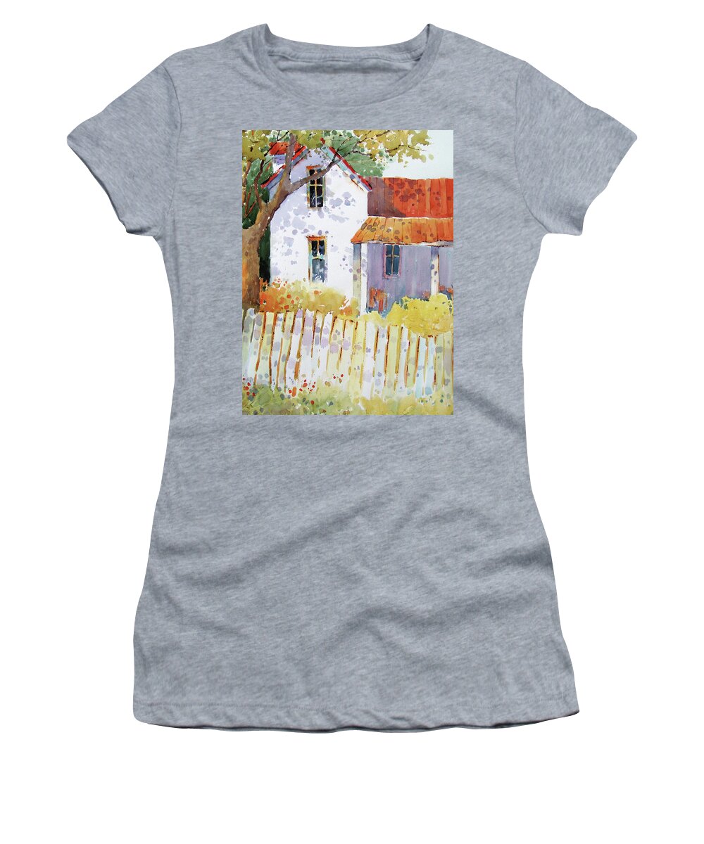 Watercolor Women's T-Shirt featuring the painting Kansas Charm by Joyce Hicks