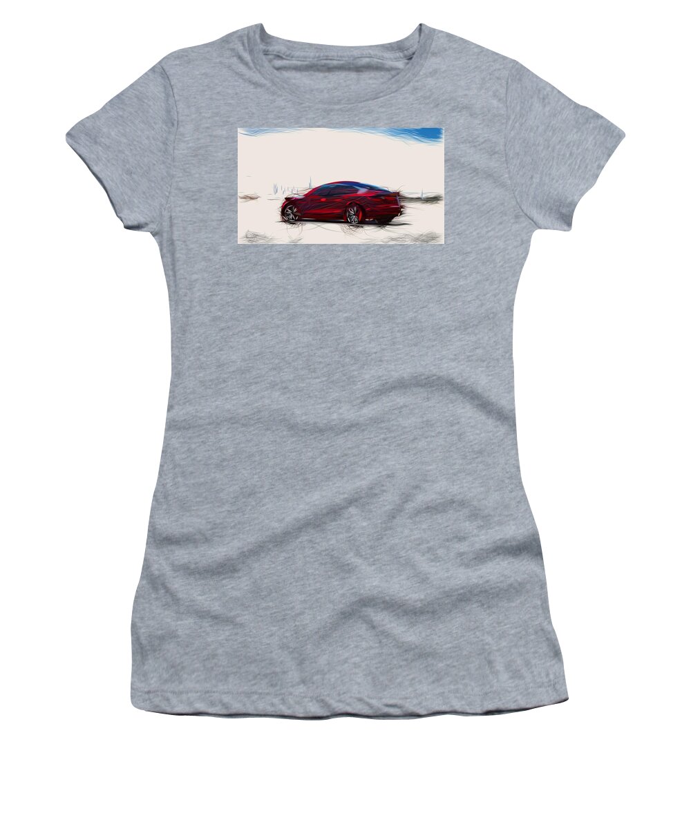 Tesla Women's T-Shirt featuring the digital art Tesla Model 3 Drawing #4 by CarsToon Concept