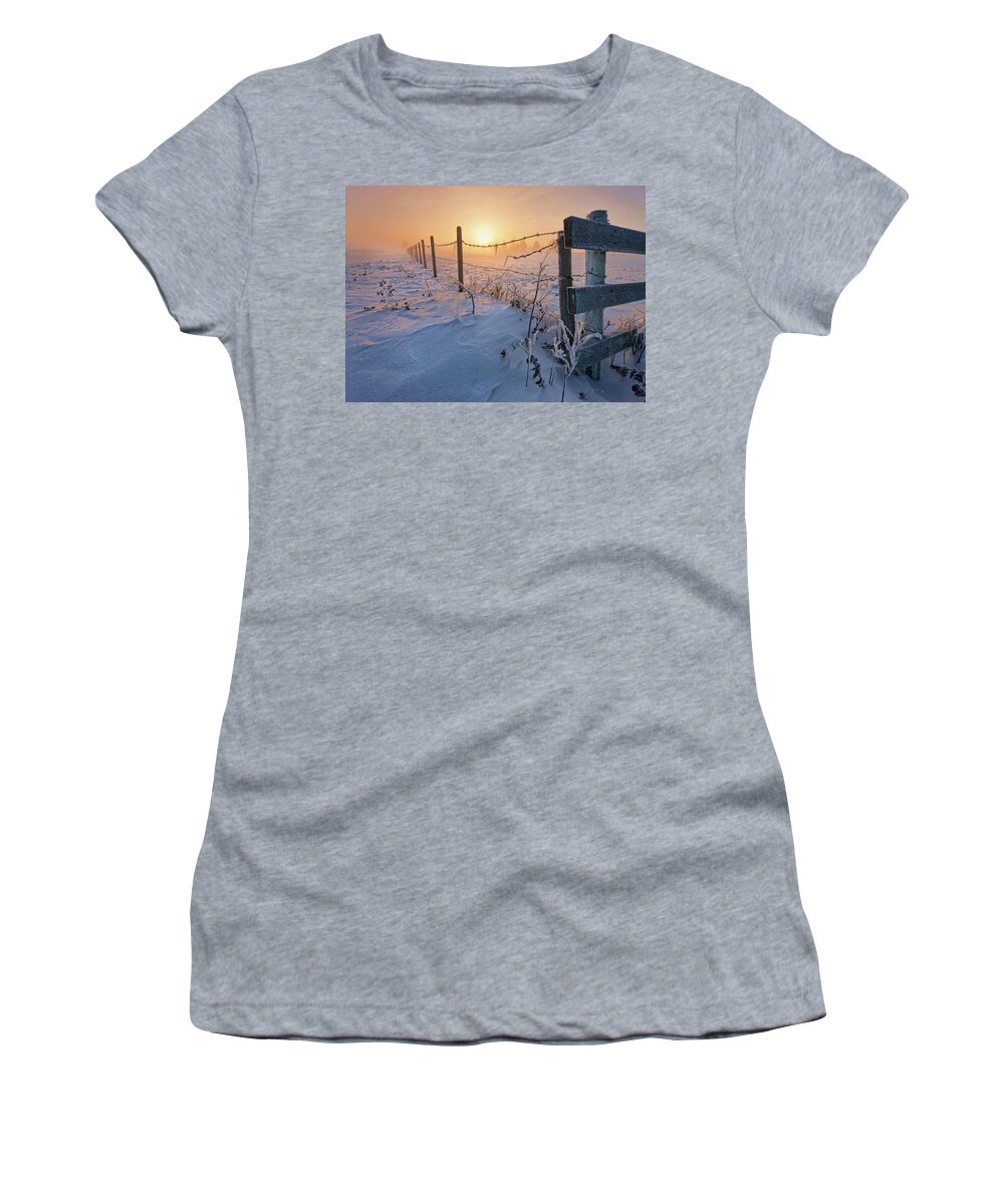 Winter Women's T-Shirt featuring the photograph -30 Sunrise #30 by Dan Jurak