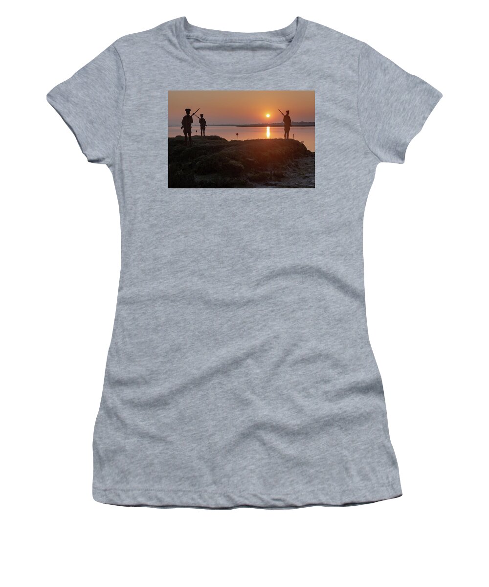 East Mersea Women's T-Shirt featuring the photograph Mersea Island silhouettes #5 by Gary Eason