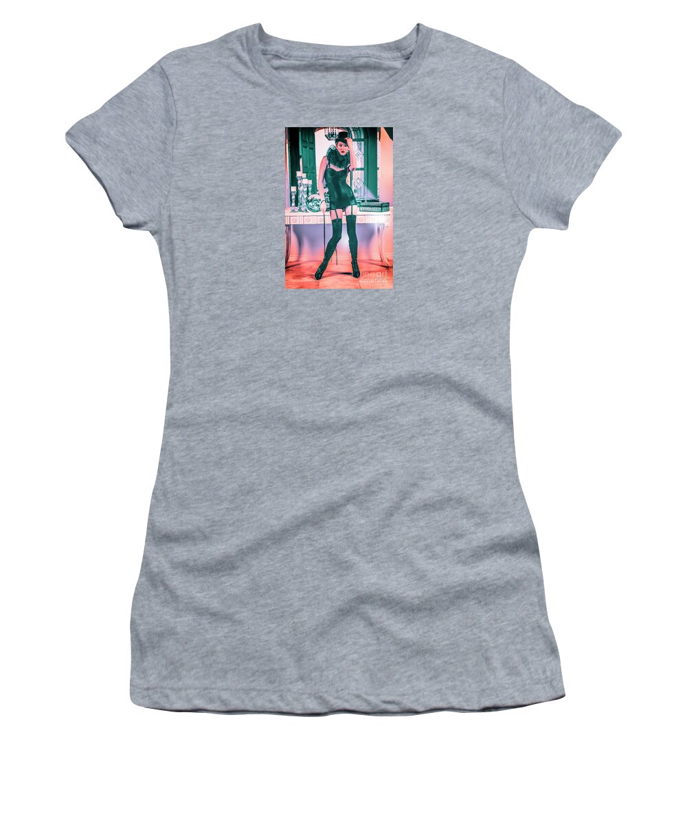 Top Artist Women's T-Shirt featuring the photograph 5024 Lady Mistress Natasha Z by Amyn Nasser