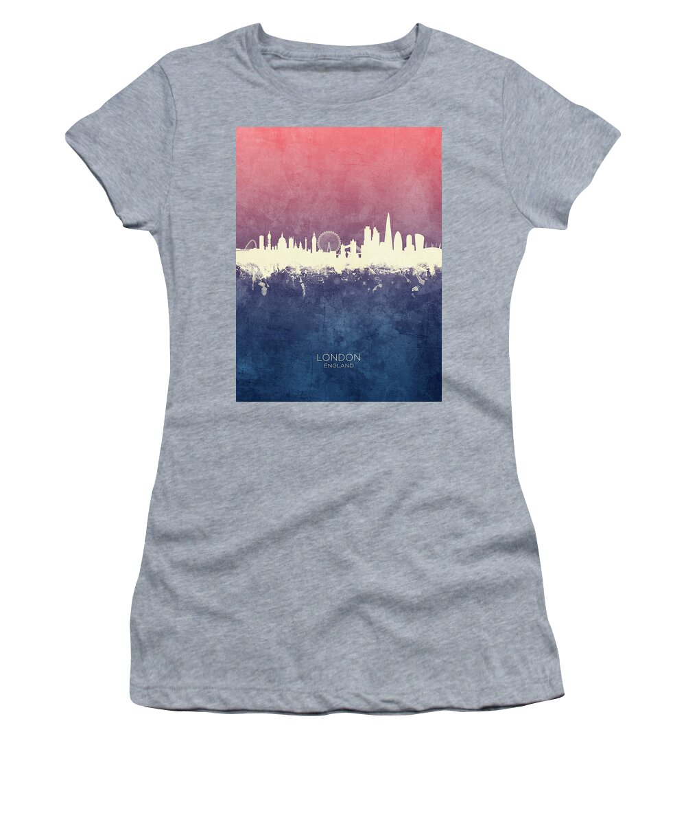 London Women's T-Shirt featuring the digital art London England Skyline #52 by Michael Tompsett