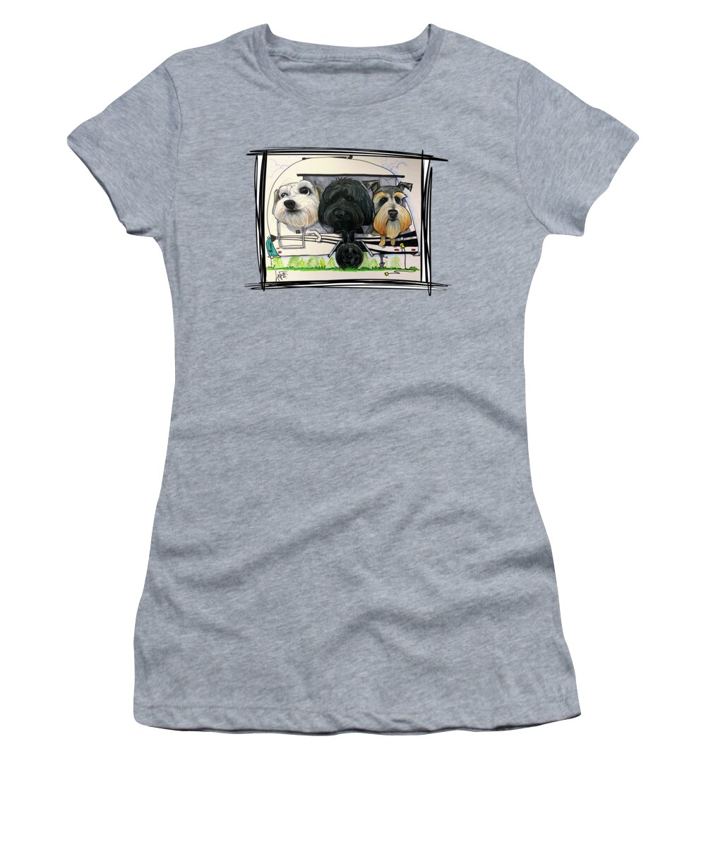 Sansone Women's T-Shirt featuring the drawing 5251 Sansone by Canine Caricatures By John LaFree