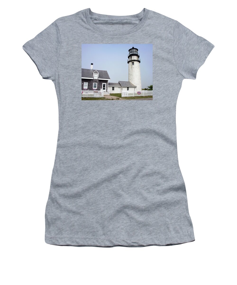 Highland Light Women's T-Shirt featuring the photograph Highland Light - Cape Cod National Seashore #6 by Brendan Reals