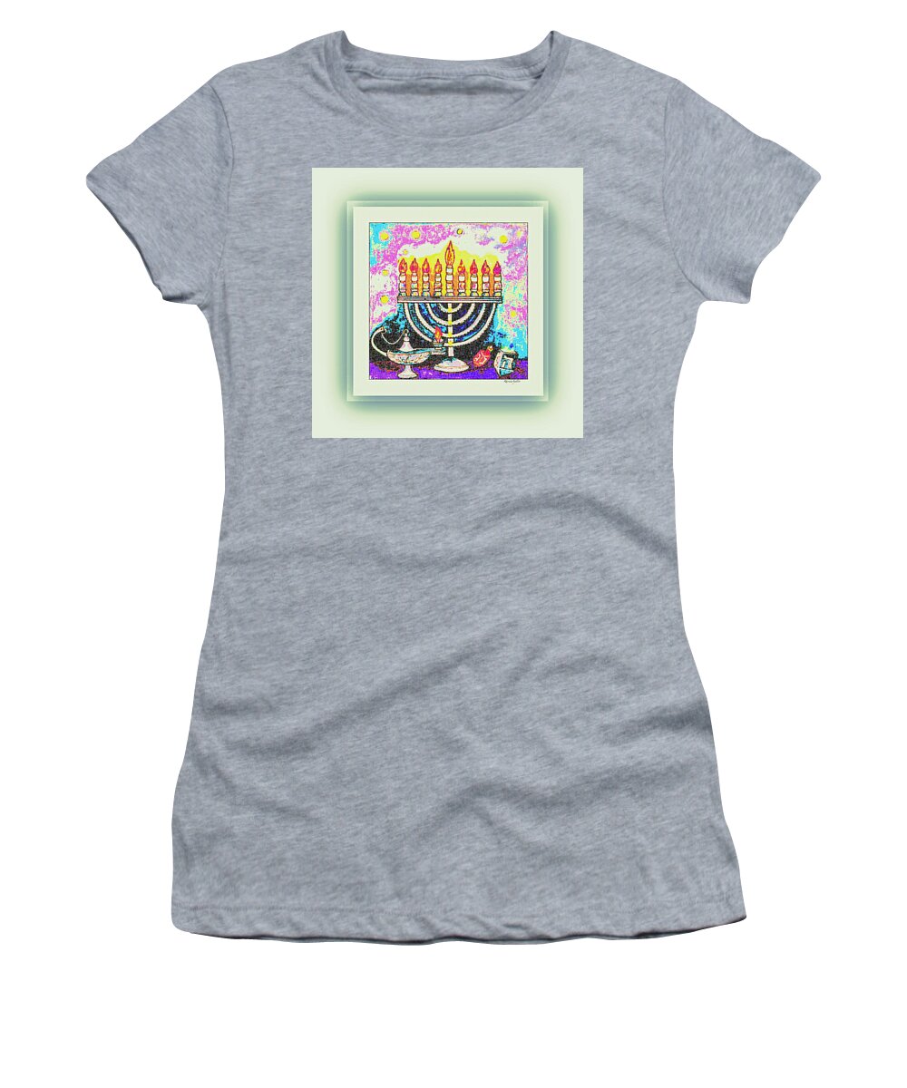 Chanukah Women's T-Shirt featuring the mixed media 8th Day by YoMamaBird Rhonda