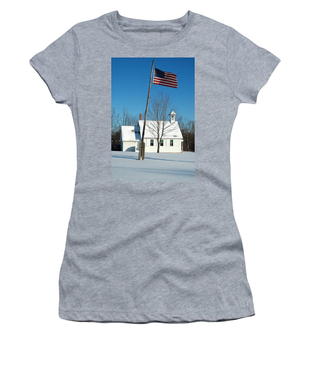  Women's T-Shirt featuring the photograph A Country Schoolhouse by Rein Nomm